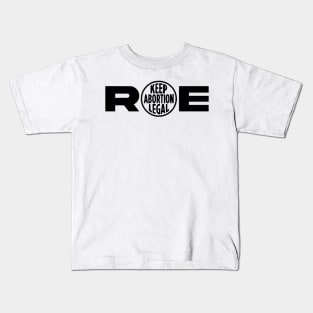 Roe v. Wade Supreme Court Abortion Constitution Black Logo Kids T-Shirt